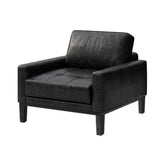 Fotoliu negru-vintage piele naturala Musso Tufted Mesonica